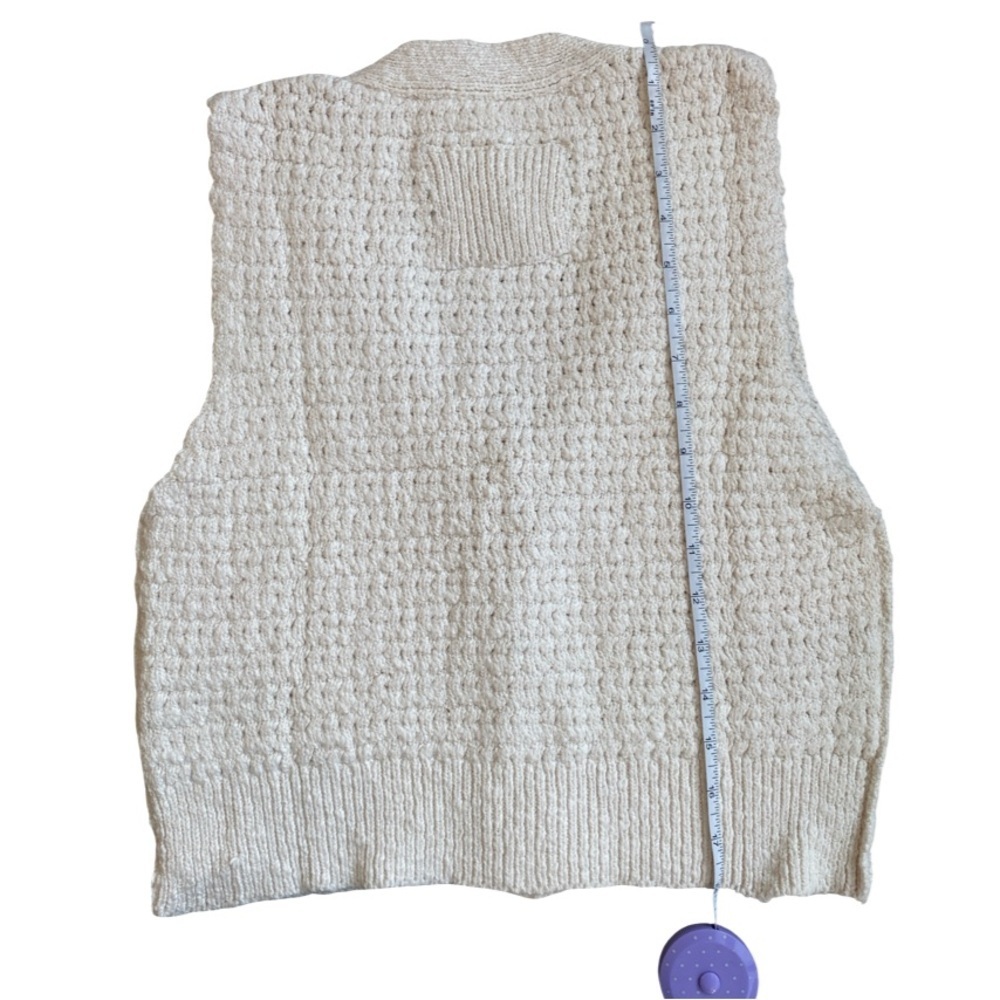 Free People NWT We The Free Ava Cropped Sweater Vest In Sugar Straw Size M - Picture 14 of 17